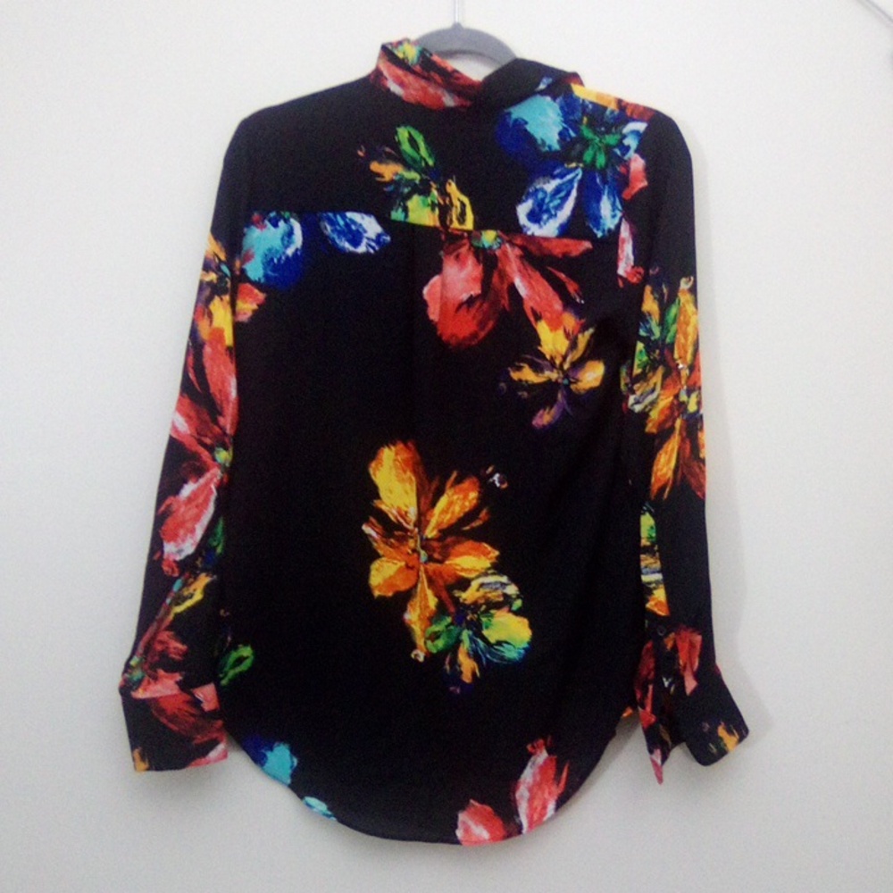 Massimo Floral Black Women's Top Size Small - Picture 7 of 7